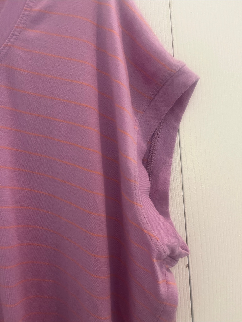Relaxed Scoop Neck Short Sleeve Top - Lavender - Picture 4 of 6